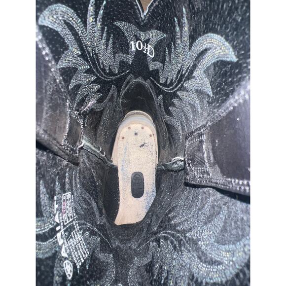 Ariat Heritage STOCKMAN Western Rodeo Cowboy Boots Men's Size 10.5 D Black - Picture 4 of 9